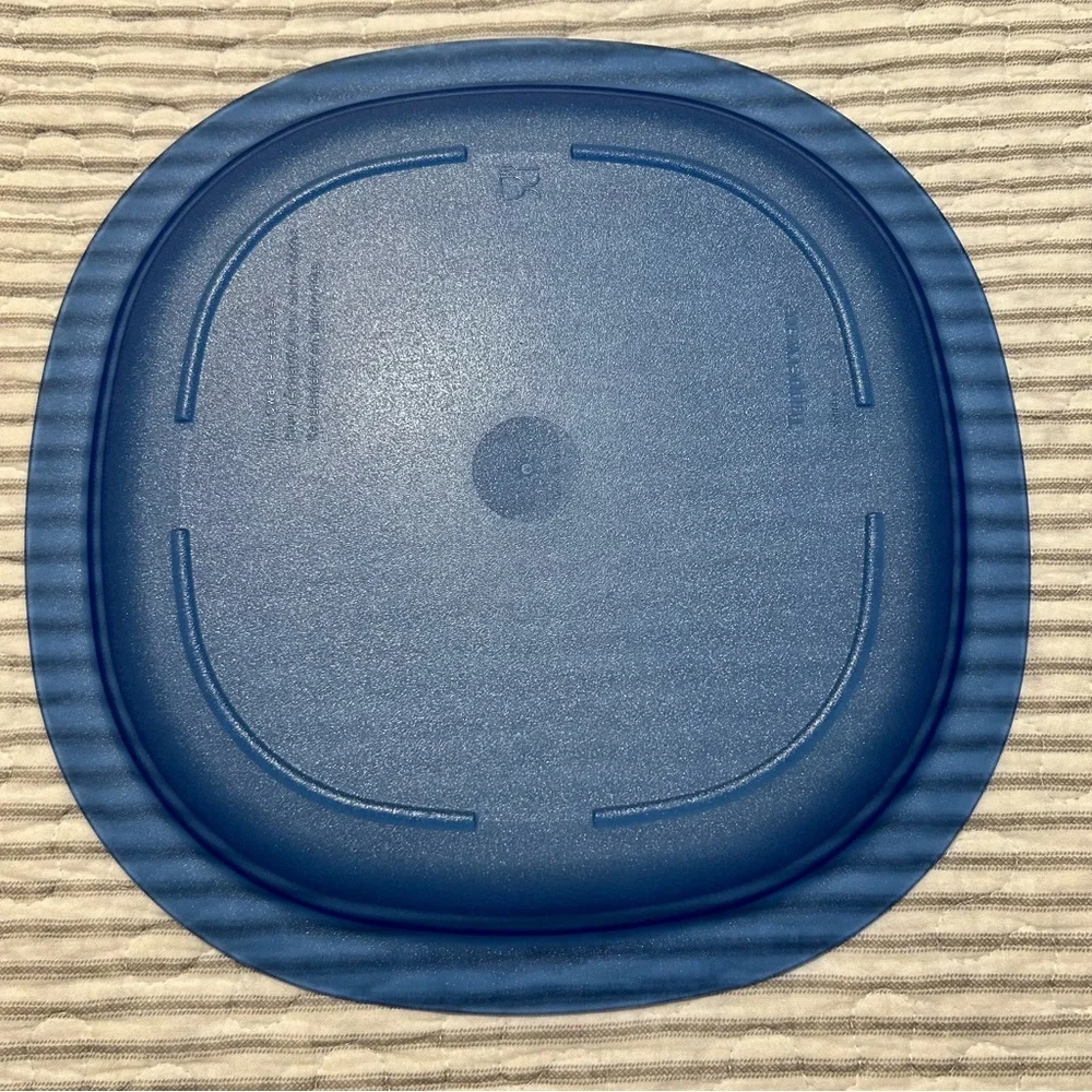 Vintage Tupperware Blue 9.5” microwaveable square luncheon plates (set of 4) - Picture 5 of 7